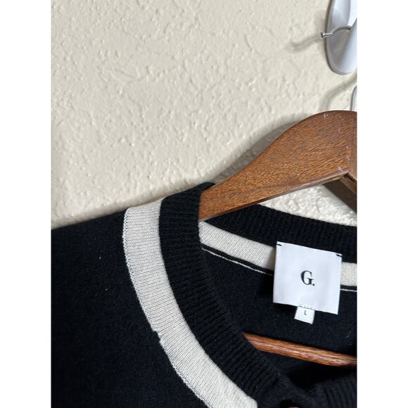 G. by Goop Hadley Tipped Cardigan 100% Cashmere Womans Large (FLAWED) - Picture 7 of 12
